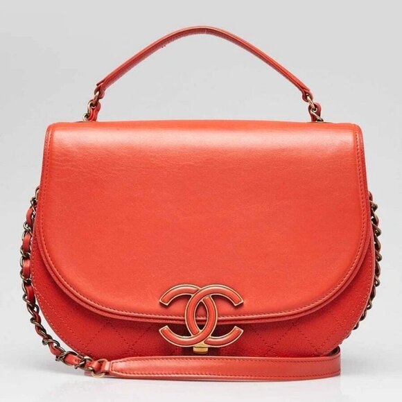 Chanel Red Leather Coco Curve Crossbody Bag - Picture 1 of 12